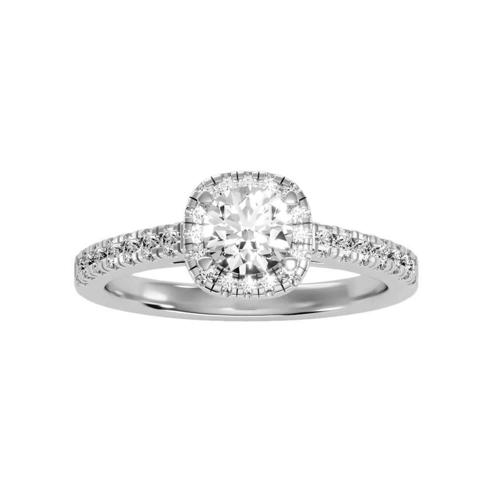 Bern Halo Diamond Engagement Ring - Nine