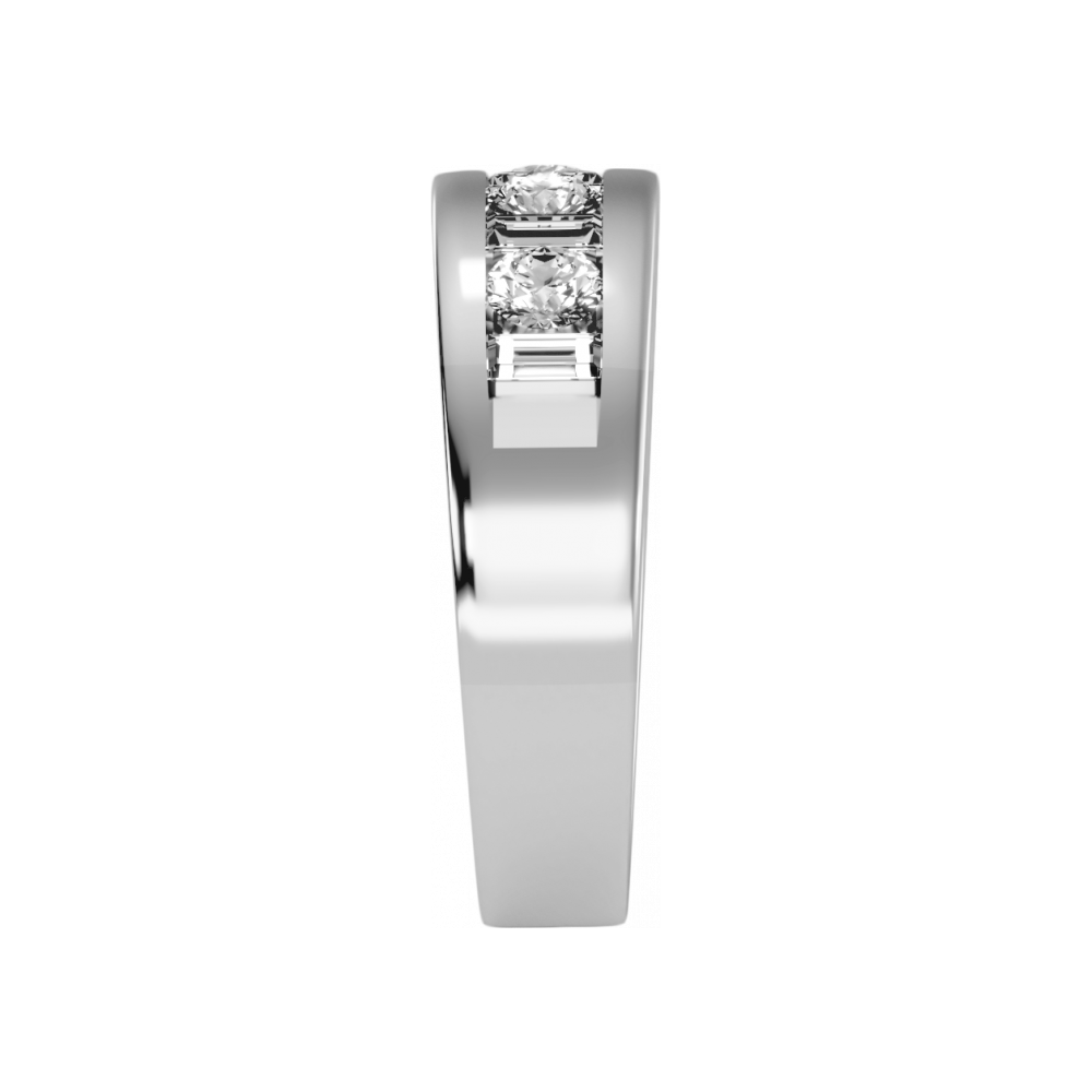 Besotted Dazzle Four Stone Band In 925 Sterling Silver - Three