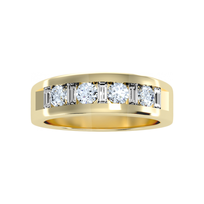 Besotted Dazzle Four Stone Band In 925 Sterling Silver - Eight