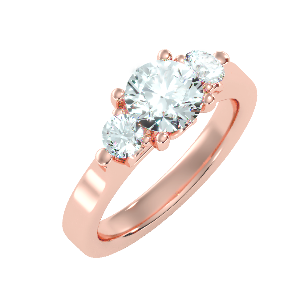 Rumie Tri Stone Ring In 925 Sterling Silver - One