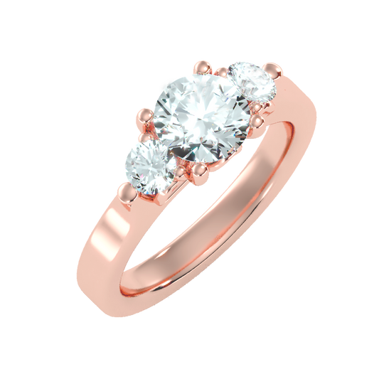 Rumie Tri Stone Ring In 925 Sterling Silver - One