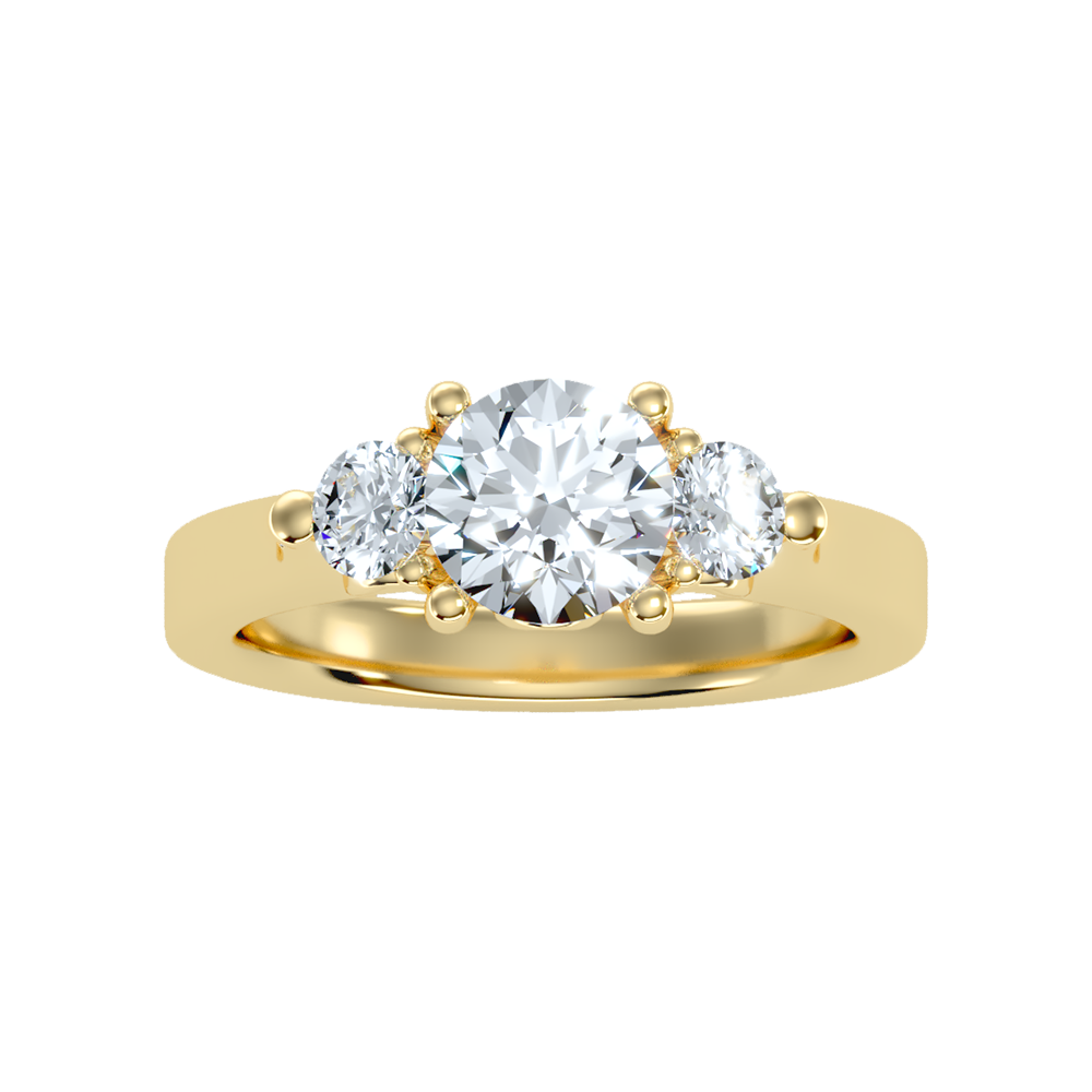 Rumie Tri Stone Ring In 925 Sterling Silver - Ten