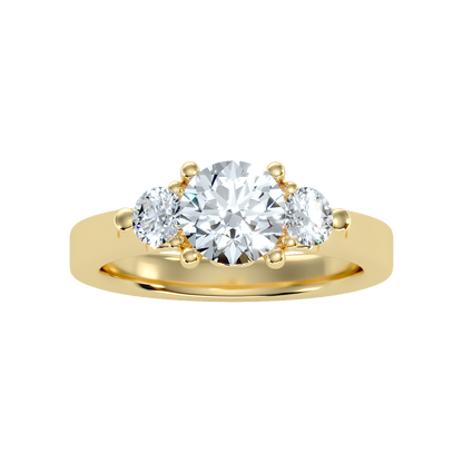 Rumie Tri Stone Ring In 925 Sterling Silver - Ten