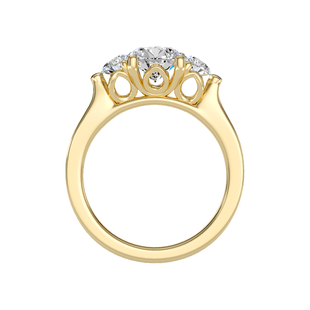 Rumie Tri Stone Ring In 925 Sterling Silver - Twelve