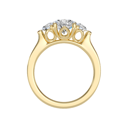 Rumie Tri Stone Ring In 925 Sterling Silver - Twelve