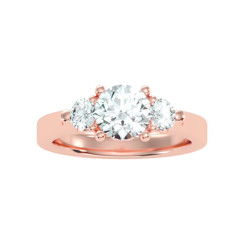 Rumie Tri Stone Ring In 925 Sterling Silver - Two
