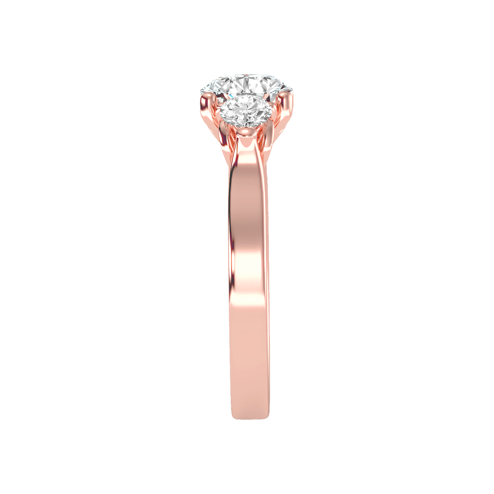 Rumie Tri Stone Ring In 925 Sterling Silver - Three