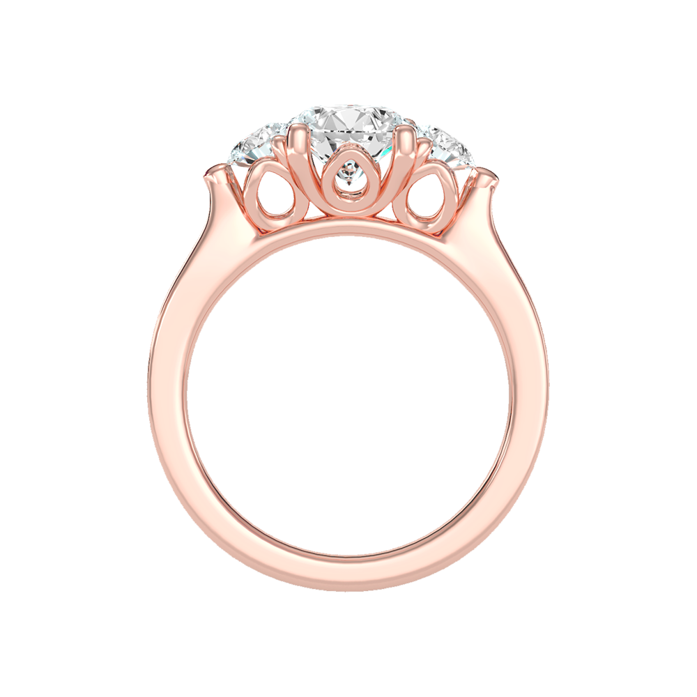 Rumie Tri Stone Ring In 925 Sterling Silver - Four