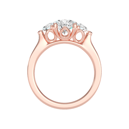 Rumie Tri Stone Ring In 925 Sterling Silver - Four