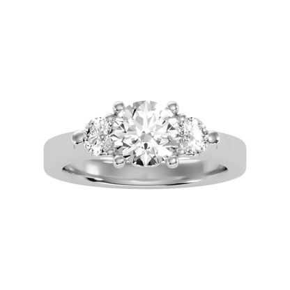 Rumie Tri Stone Ring In 925 Sterling Silver - Six