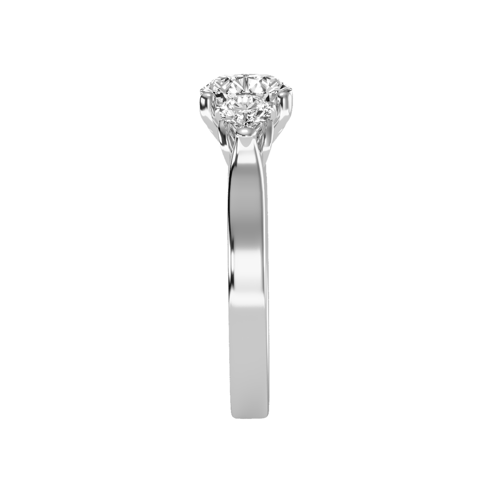 Rumie Tri Stone Ring In 925 Sterling Silver - Seven