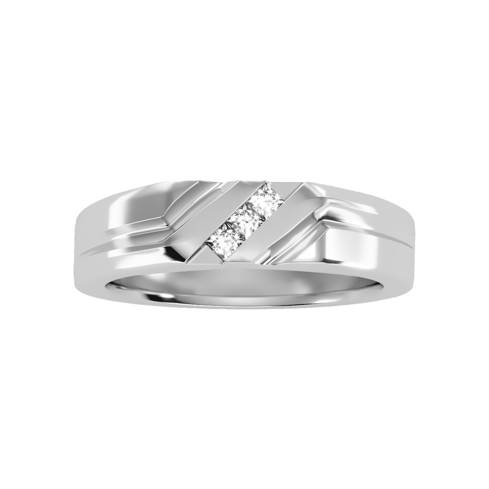 Blazing Men's Band In 925 Sterling Silver - Three