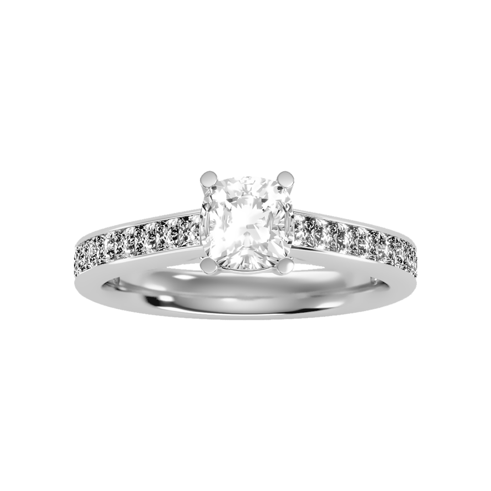 Blazing Solitaire Ring In 925 Sterling Silver - Three