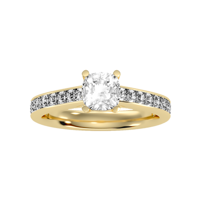 Blazing Solitaire Ring In 925 Sterling Silver - Six
