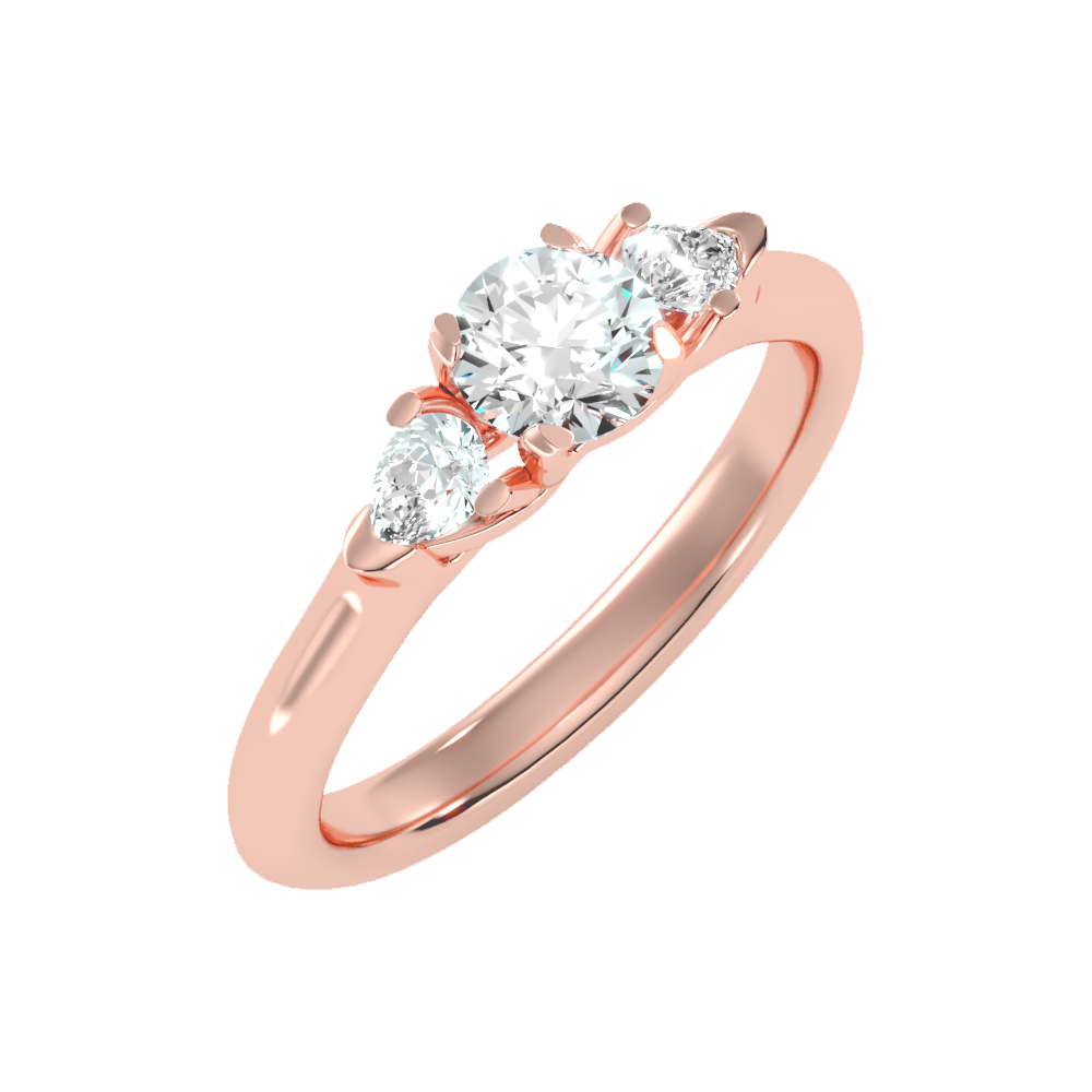 Blazing Tri Stone Ring - One