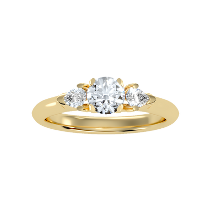 Blazing Tri Stone Ring - Ten