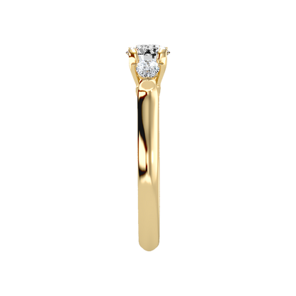 Blazing Tri Stone Ring In 925 Sterling Silver - Eleven