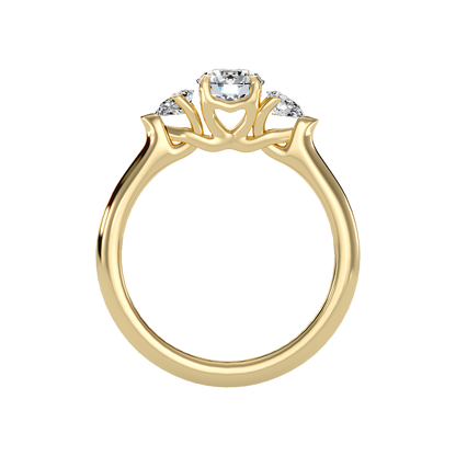 Blazing Tri Stone Ring In 925 Sterling Silver - Twelve
