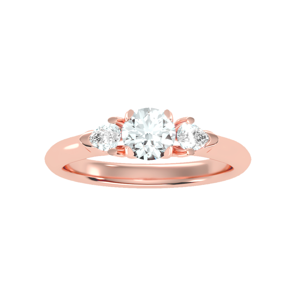 Blazing Tri Stone Ring In 925 Sterling Silver - Two