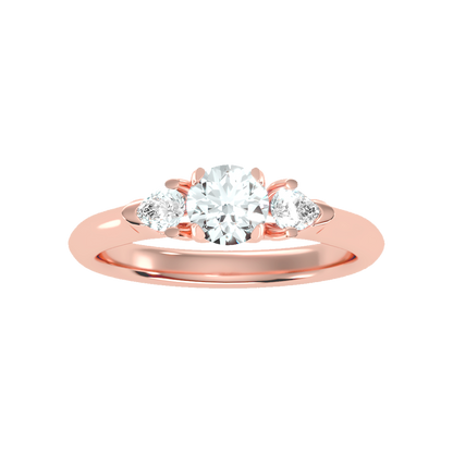 Blazing Tri Stone Ring In 925 Sterling Silver - Two