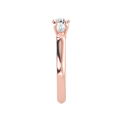 Blazing Tri Stone Ring In 925 Sterling Silver - Three