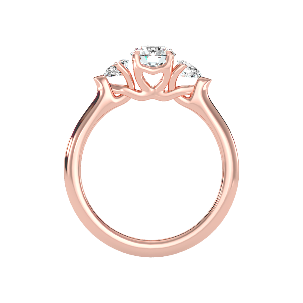 Blazing Tri Stone Ring In 925 Sterling Silver - Four