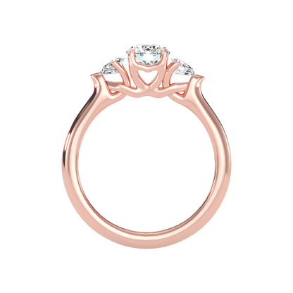 Blazing Tri Stone Ring In 925 Sterling Silver - Four