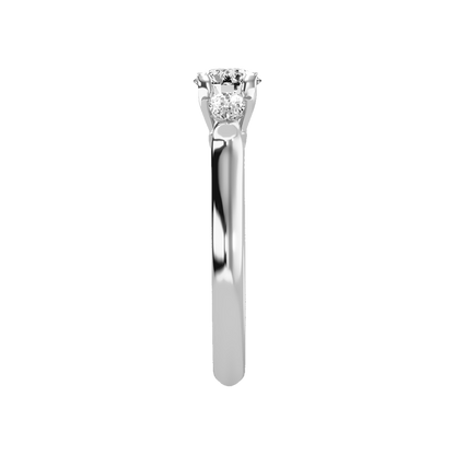 Blazing Tri Stone Ring In 925 Sterling Silver - Seven