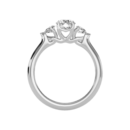 Blazing Tri Stone Ring In 925 Sterling Silver - Eight