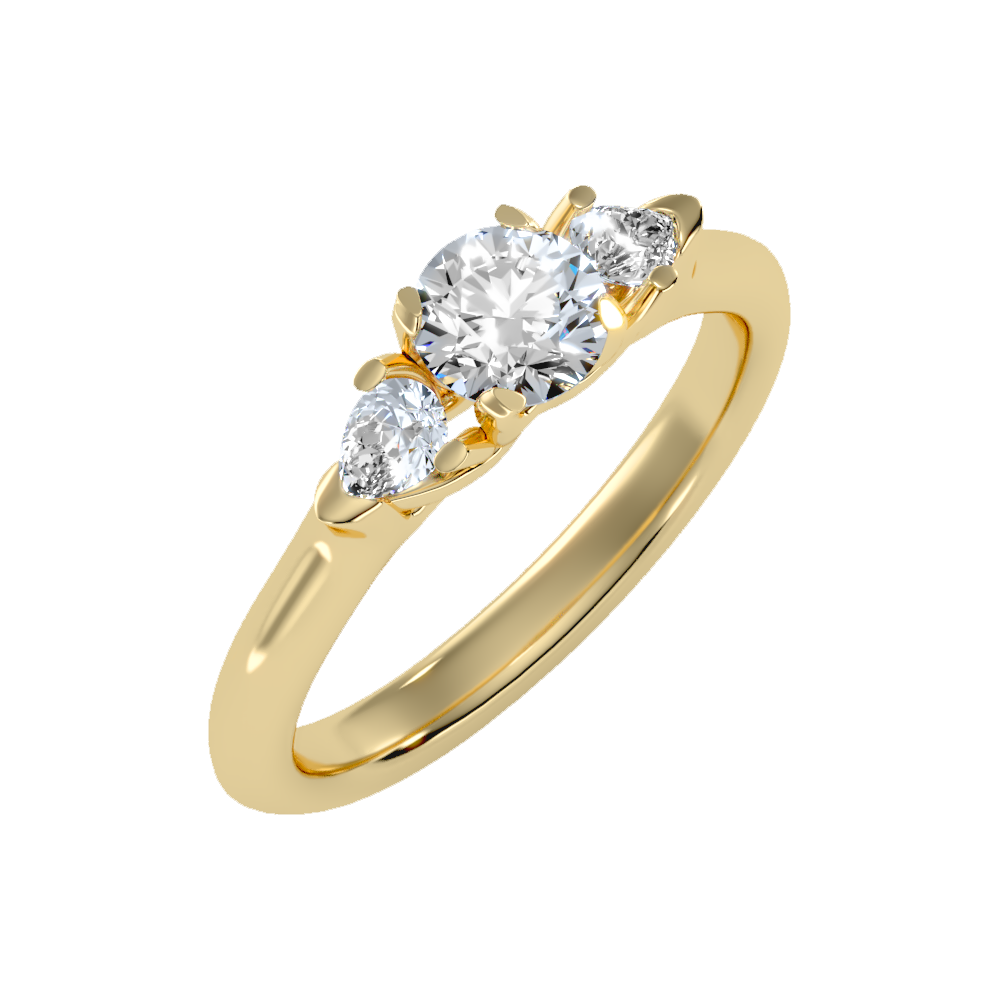 Blazing Tri Stone Ring - Nine