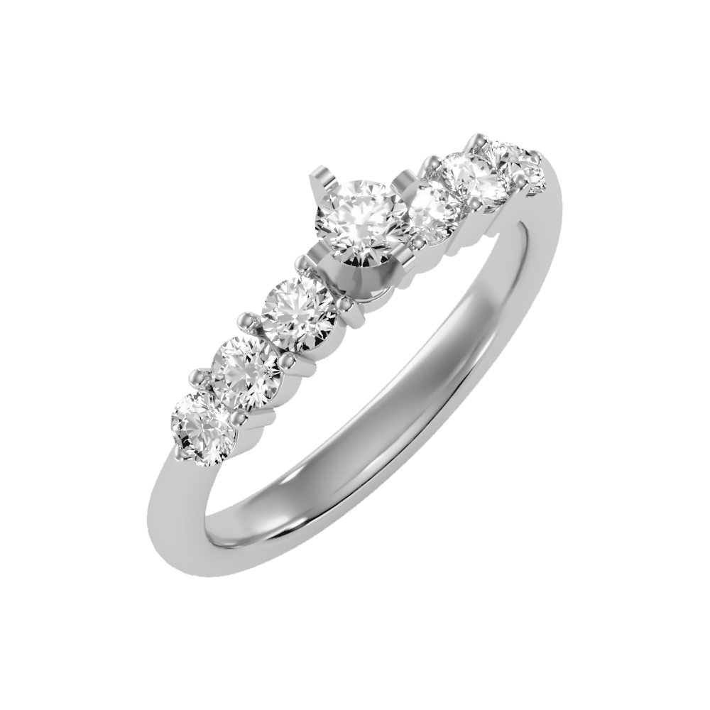 Blessing Solitaire Ring In 925 Sterling Silver - Five