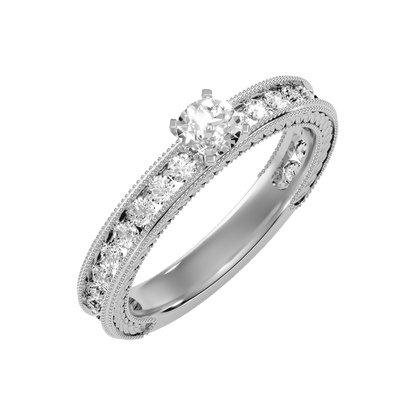 Blissful Solitaire Ring In 925 Sterling Silver - Five