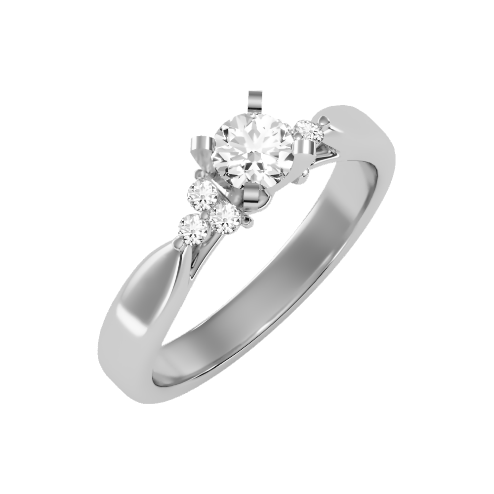 Blooming Solitaire Ring In 925 Sterling Silver - One