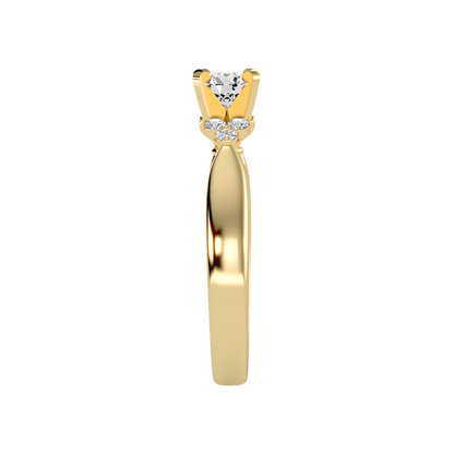 Blooming Solitaire Ring In 925 Sterling Silver - Eleven