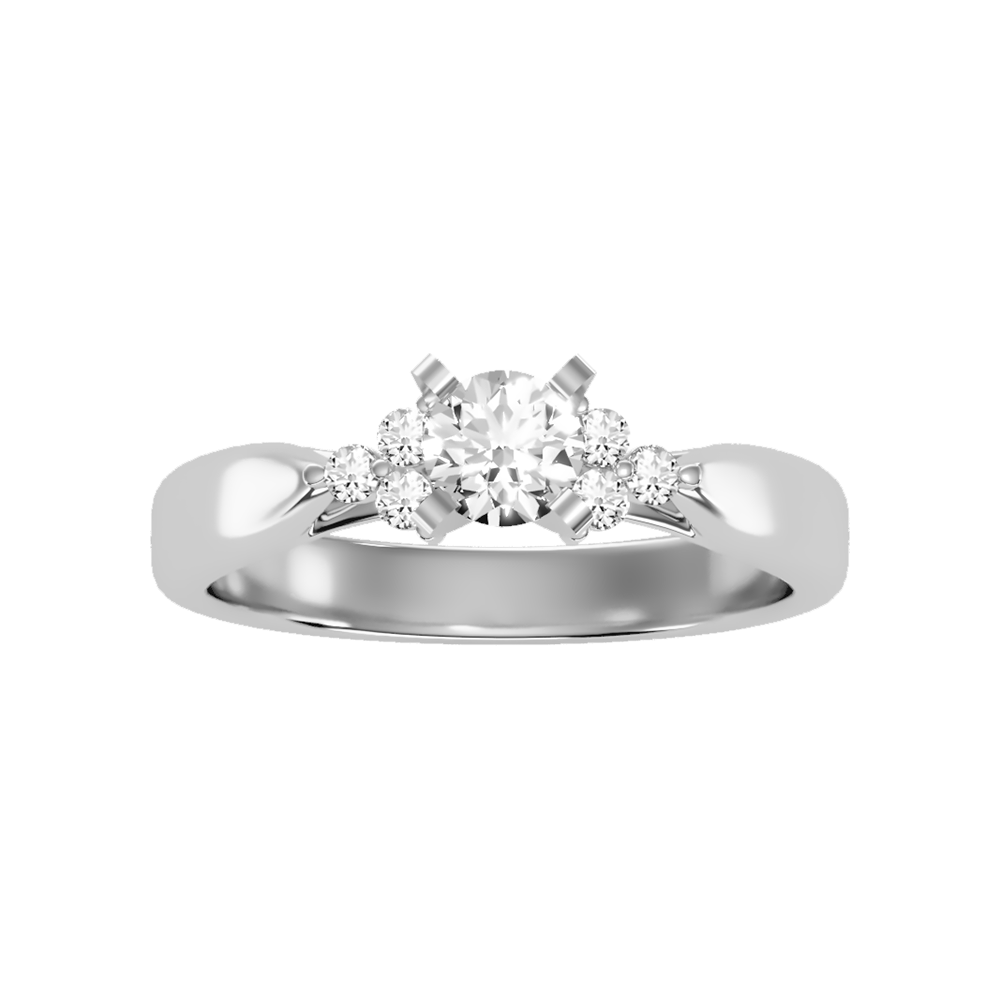 Blooming Solitaire Ring In 925 Sterling Silver - Two