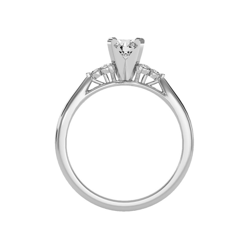 Blooming Solitaire Ring In 925 Sterling Silver - Three