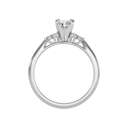 Blooming Solitaire Ring In 925 Sterling Silver - Three