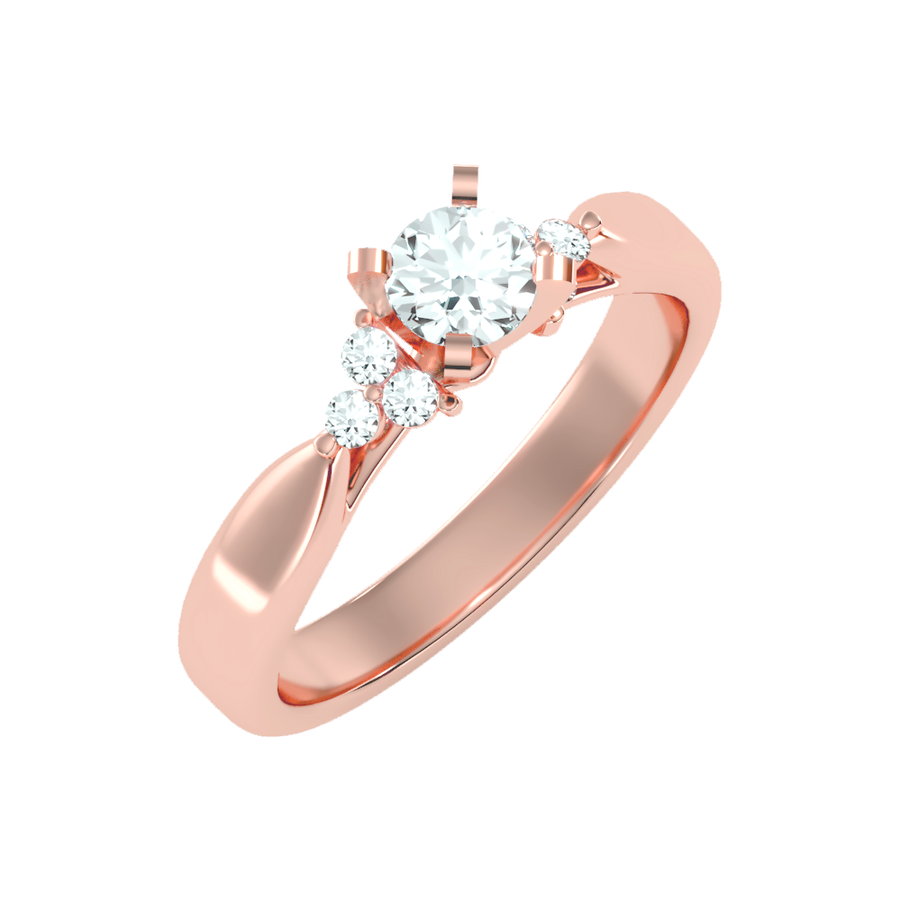 Blooming Solitaire Ring In 925 Sterling Silver - Five