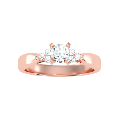 Blooming Solitaire Ring In 925 Sterling Silver - Six
