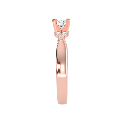 Blooming Solitaire Ring In 925 Sterling Silver - Eight