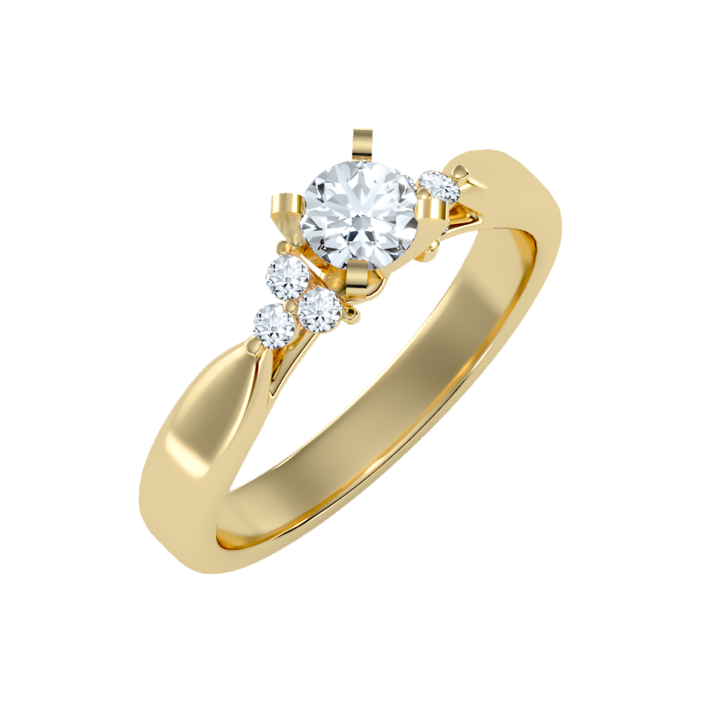 Blooming Solitaire Ring In 925 Sterling Silver - Nine