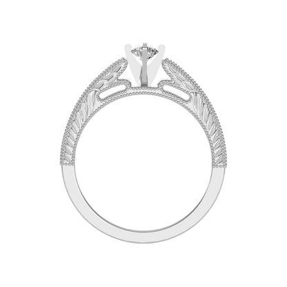Bloom Solitaire Ring In 925 Sterling Silver - Three