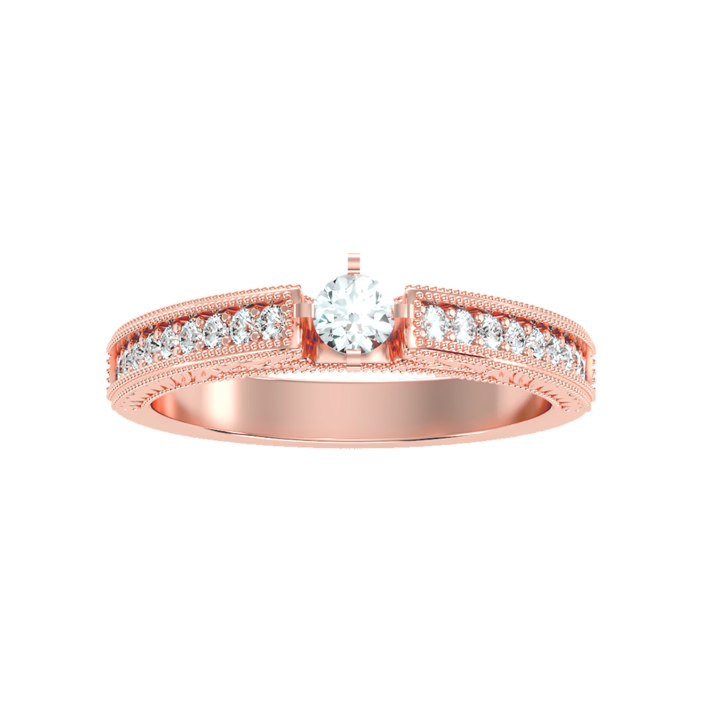 Bloom Solitaire Ring In 925 Sterling Silver - Six