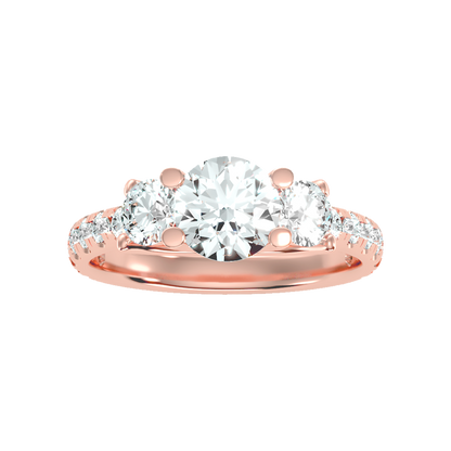 Blossomy Tri Stone Ring - Ten