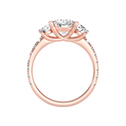Blossomy Tri Stone Ring In 925 Sterling Silver - Twelve
