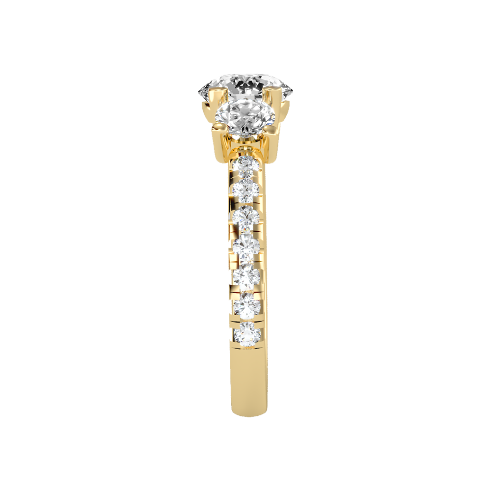 Blossomy Tri Stone Ring In 925 Sterling Silver - Three