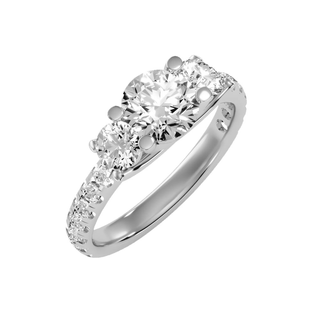 Blossomy Tri Stone Ring - Five