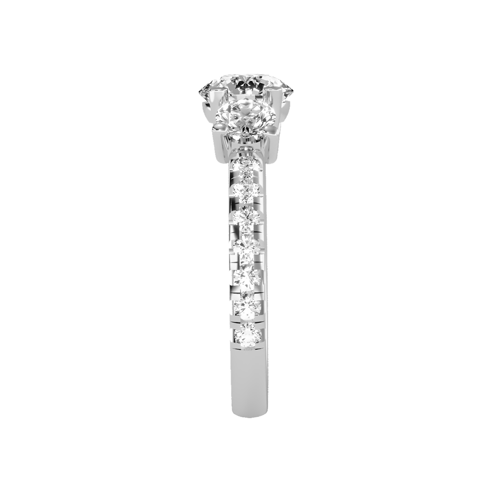 Blossomy Tri Stone Ring In 925 Sterling Silver - Seven