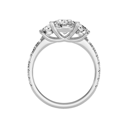 Blossomy Tri Stone Ring In 925 Sterling Silver - Eight