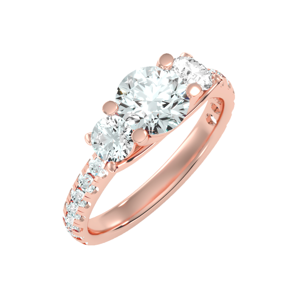 Blossomy Tri Stone Ring - Nine